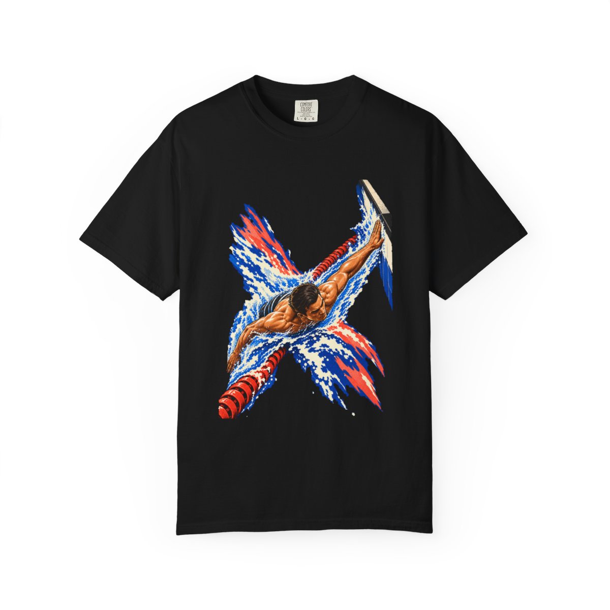 Wall Touch Tee large front print on a Black Comfort Colors 1717 tee
