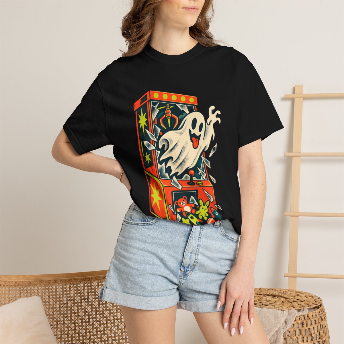 Claw Escape Tee worn Printify context view on a Black Comfort Colors 1717 tee