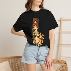 Photo Booth Phantom Tee worn Printify context view on a Black Comfort Colors 1717 tee