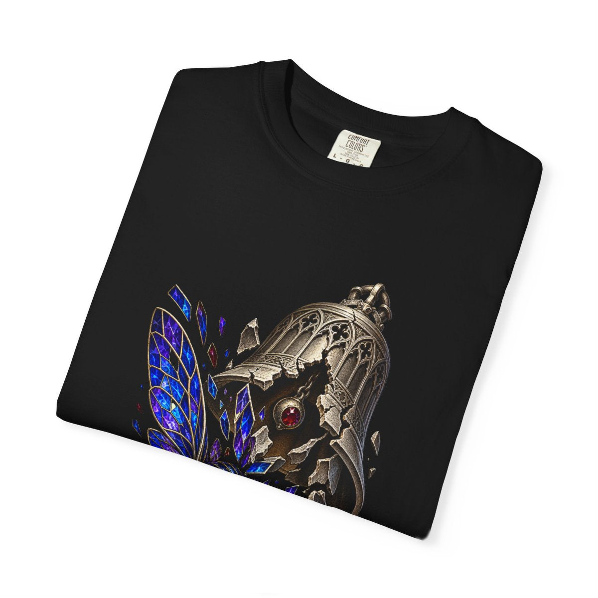 Cicada Bell Tee folded front print detail