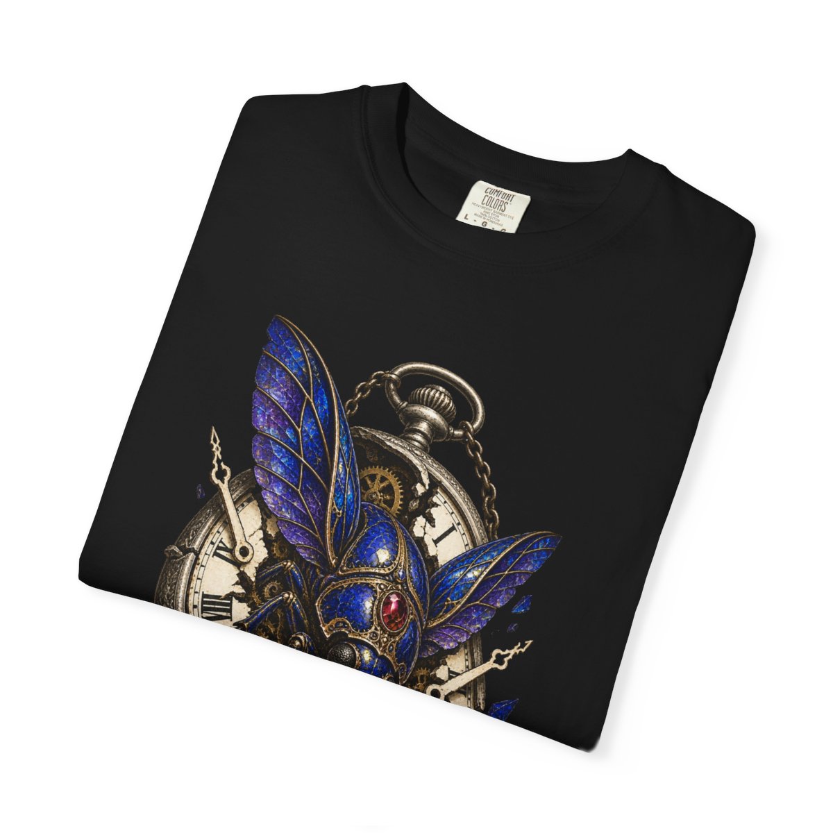 Clockwork Beetle Tee folded front print detail