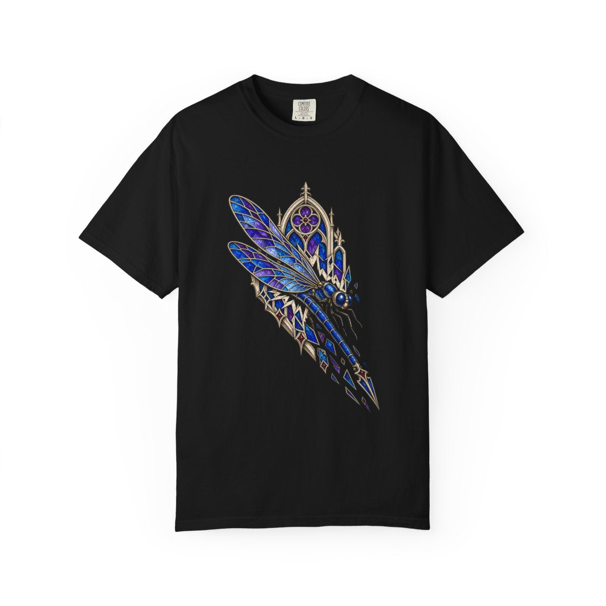 Glass Spear Tee large front print on a Black Comfort Colors 1717 tee