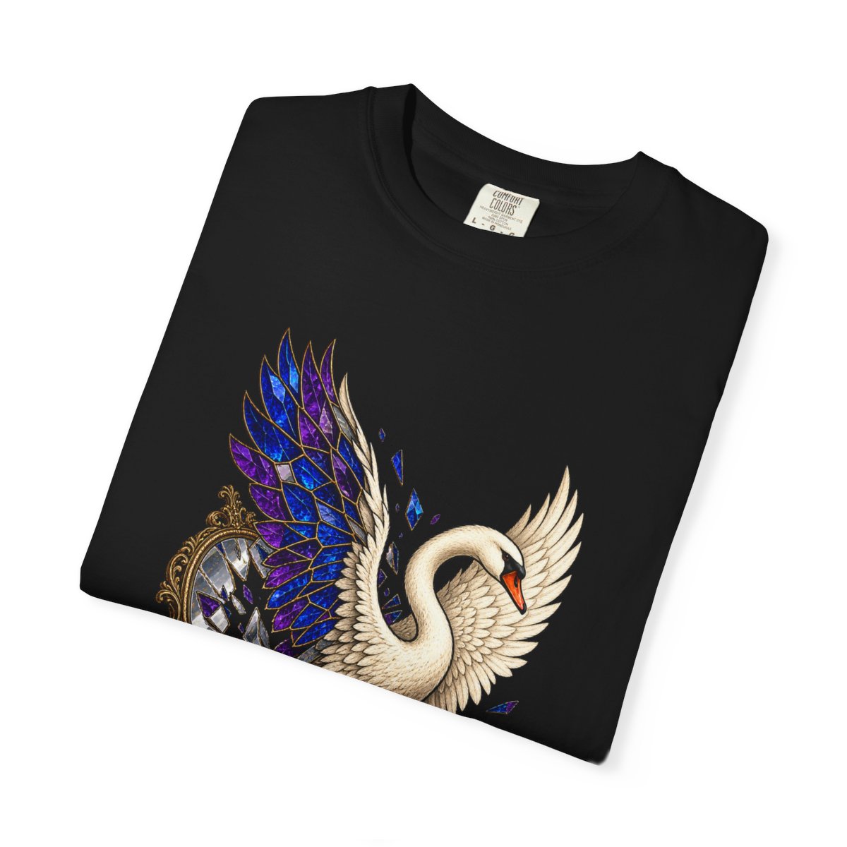 Swan Unbound Tee folded front print detail