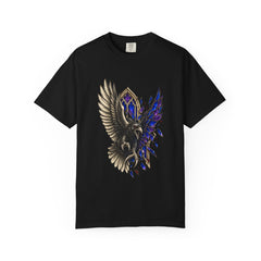 Window Raven Tee large front print on a Black Comfort Colors 1717 tee