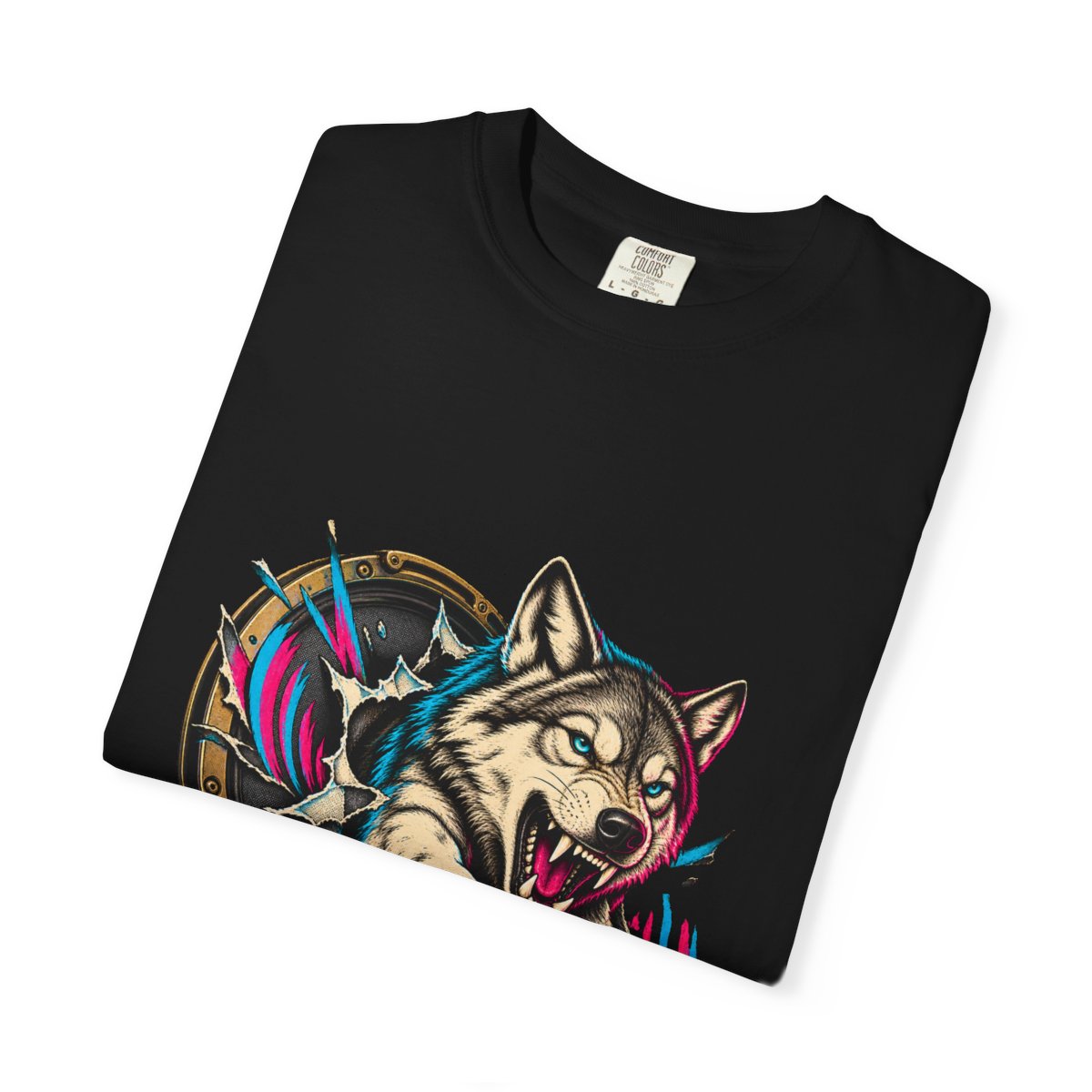 Amp Wolf Tee folded front print detail