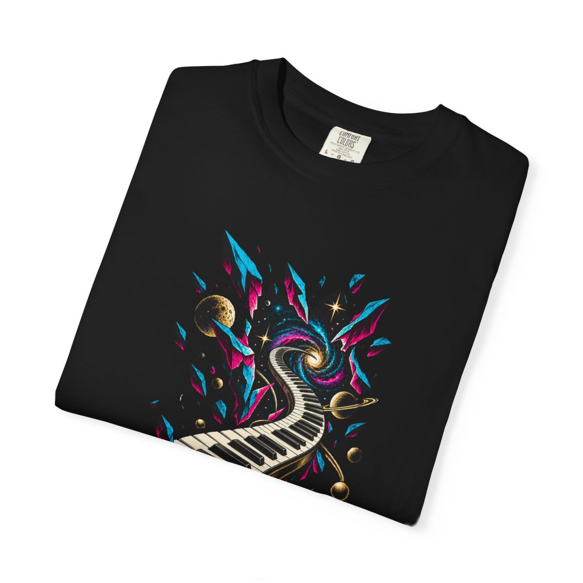 Piano Rift Tee folded front print detail
