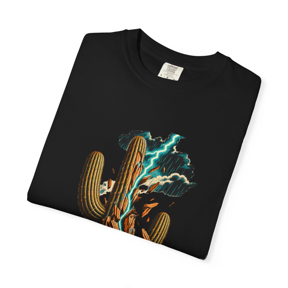 Saguaro Strike Tee folded front print detail
