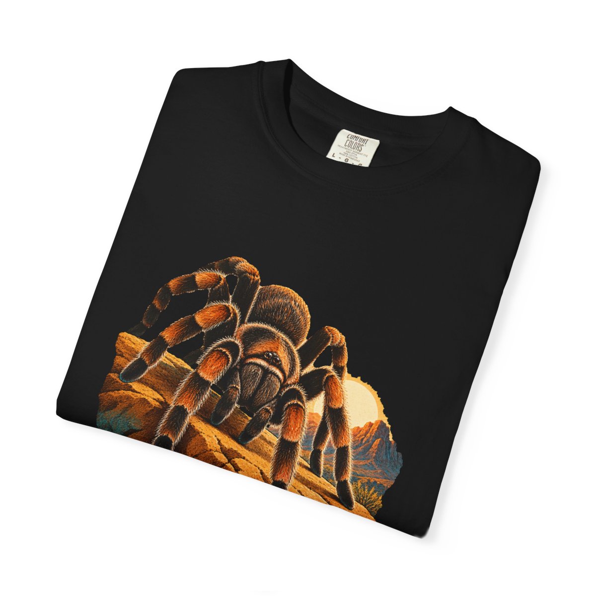 Tarantula Dawn Tee folded front print detail