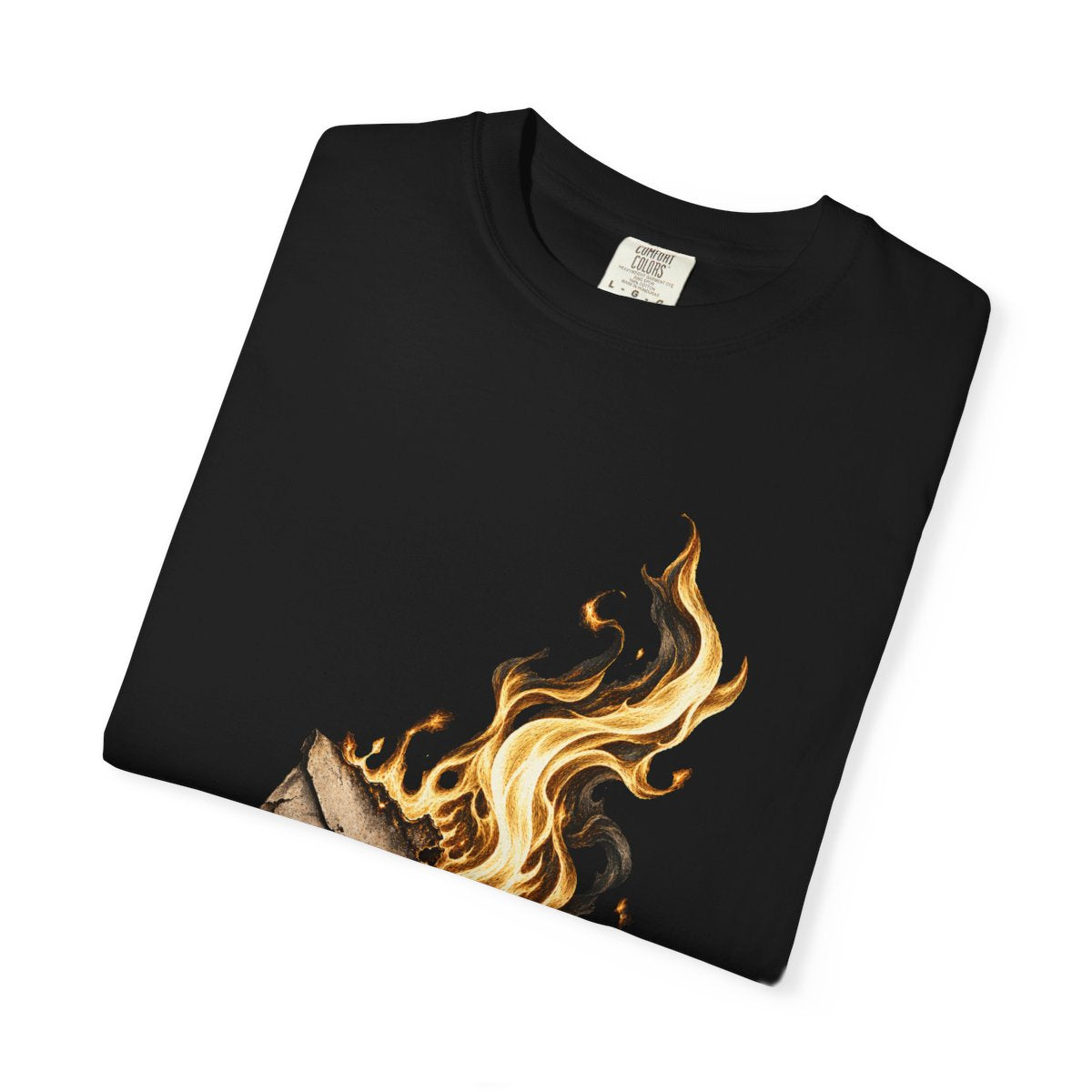Burning Secret Tee folded front print detail