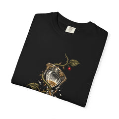 Hourglass Reclaimed Tee folded front print detail