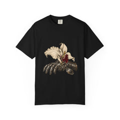 Orchid Armor Tee large front print on a Black Comfort Colors 1717 tee