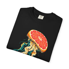 Grapefruit Drifter Tee folded front print detail