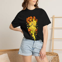 Lemon Press Tee worn Printify context view on a Black Comfort Colors 1717 tee