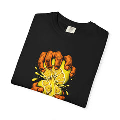 Lemon Press Tee folded front print detail