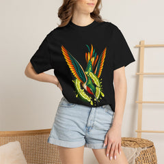 Lime Dart Tee worn Printify context view on a Black Comfort Colors 1717 tee