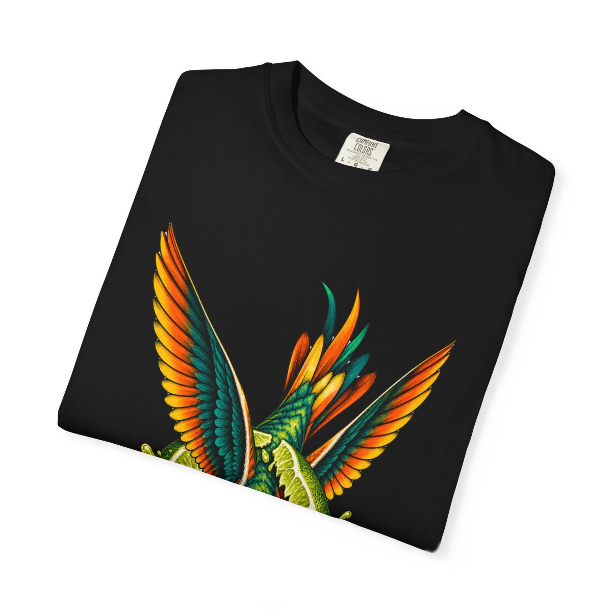 Lime Dart Tee folded front print detail