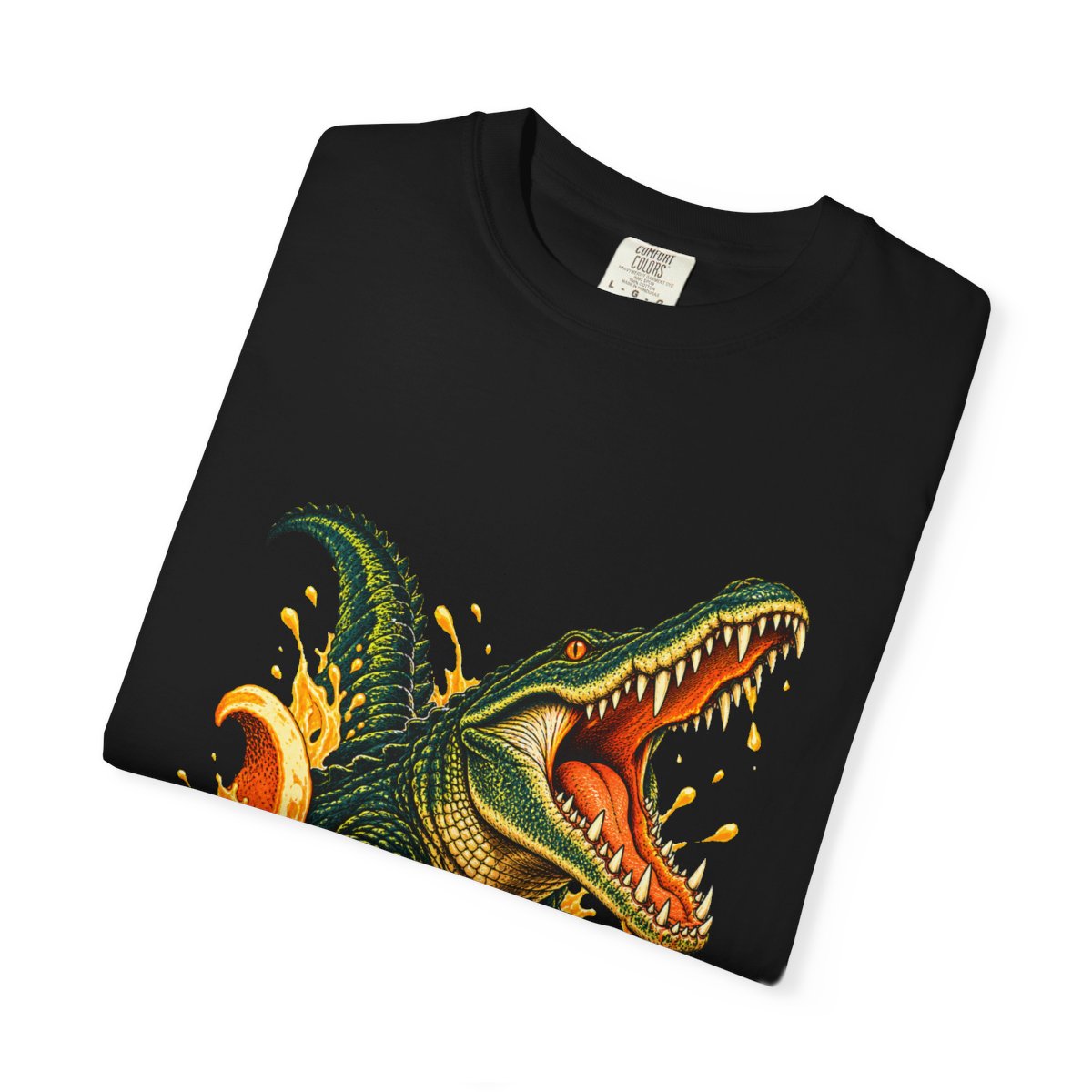 Orange Gator Tee folded front print detail