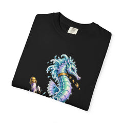 Seahorse Escape Tee folded front print detail