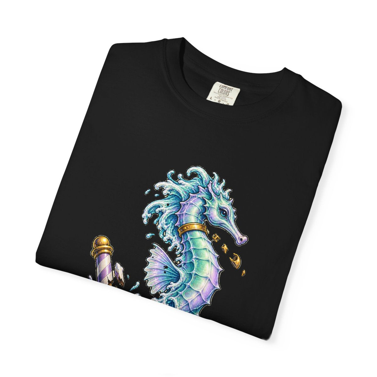 Seahorse Escape Tee folded front print detail