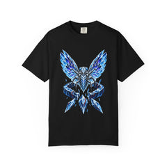 Ice Cicada Tee large front print on a Black Comfort Colors 1717 tee