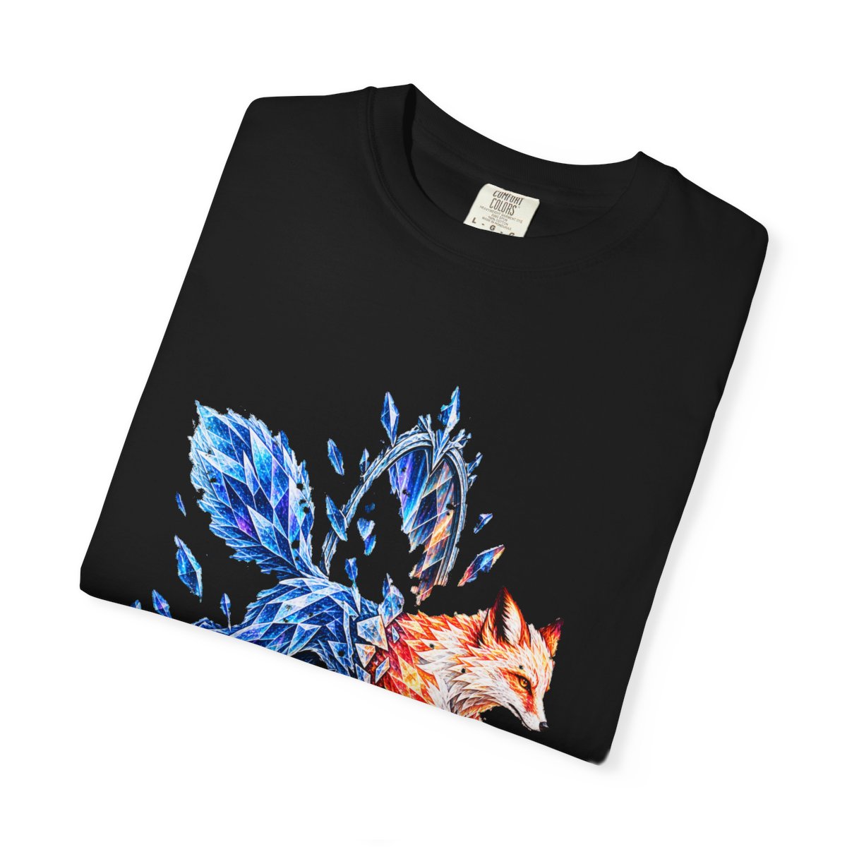 Mirror Fox Tee folded front print detail