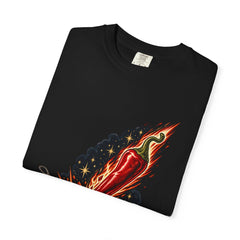 Chili Comet Tee folded front print detail