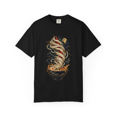 Ramen Rising Tee large front print on a Black Comfort Colors 1717 tee