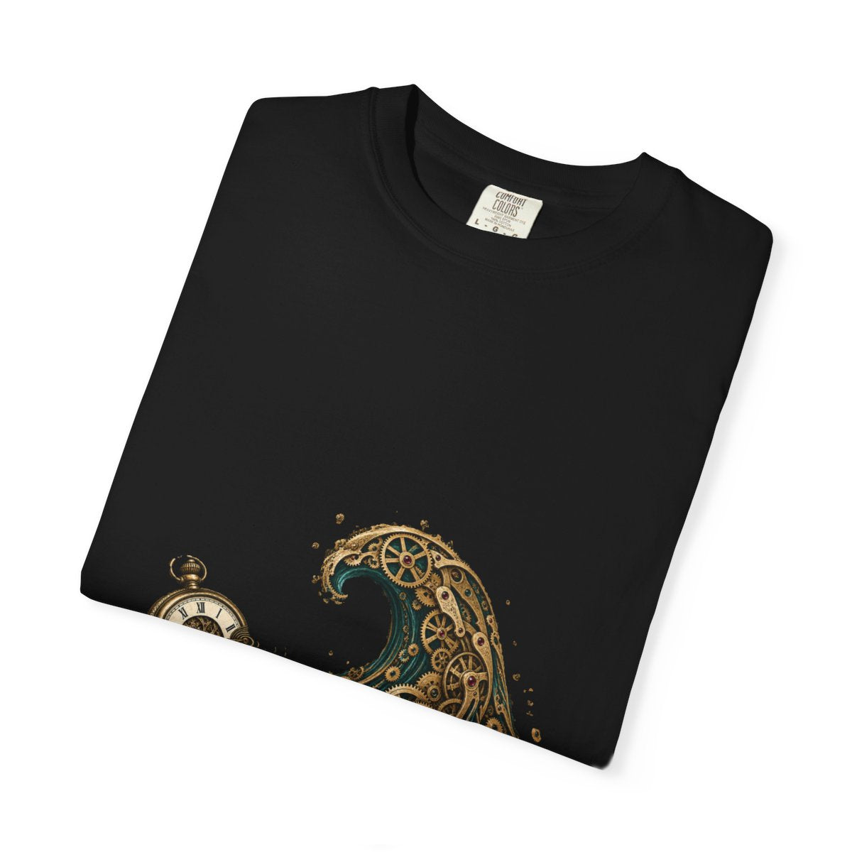 Clockwork Tide Tee folded front print detail