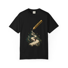 Pencil Road Tee large front print on a Black Comfort Colors 1717 tee
