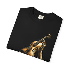 The Violin Maker Tee folded front print detail