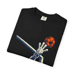 Fingertip Save Tee folded front print detail