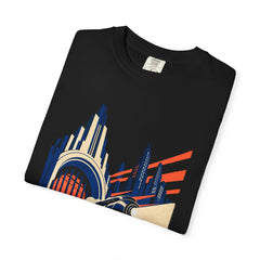 Blue Hour Express Tee folded front print detail