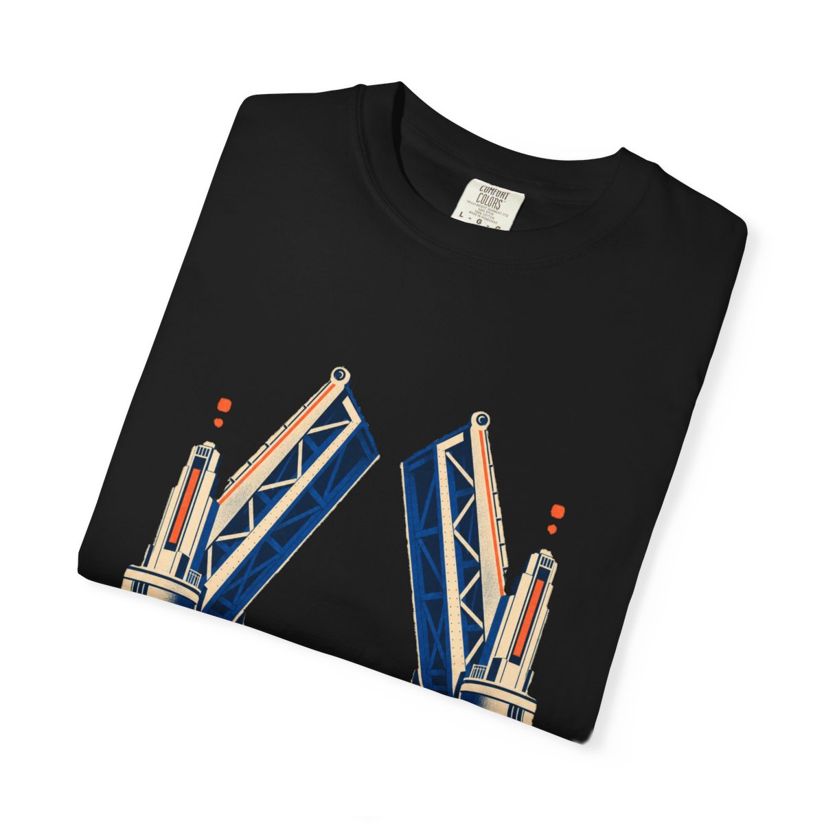 Bridge Lift Tee folded front print detail