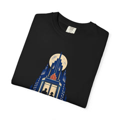 Elevator Rising Tee folded front print detail