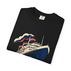 Ocean Liner Tee folded front print detail