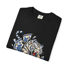 Porcelain Tiger Tee folded front print detail