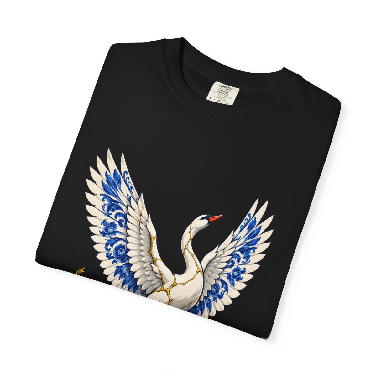 The Swan Escape Tee folded front print detail