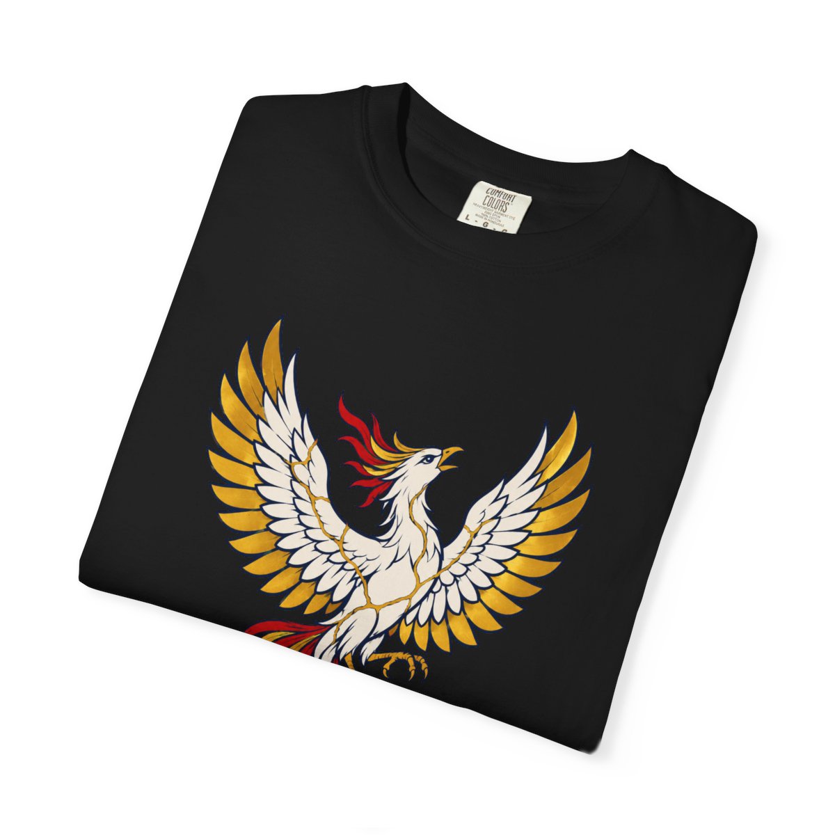 Vase Phoenix Tee folded front print detail