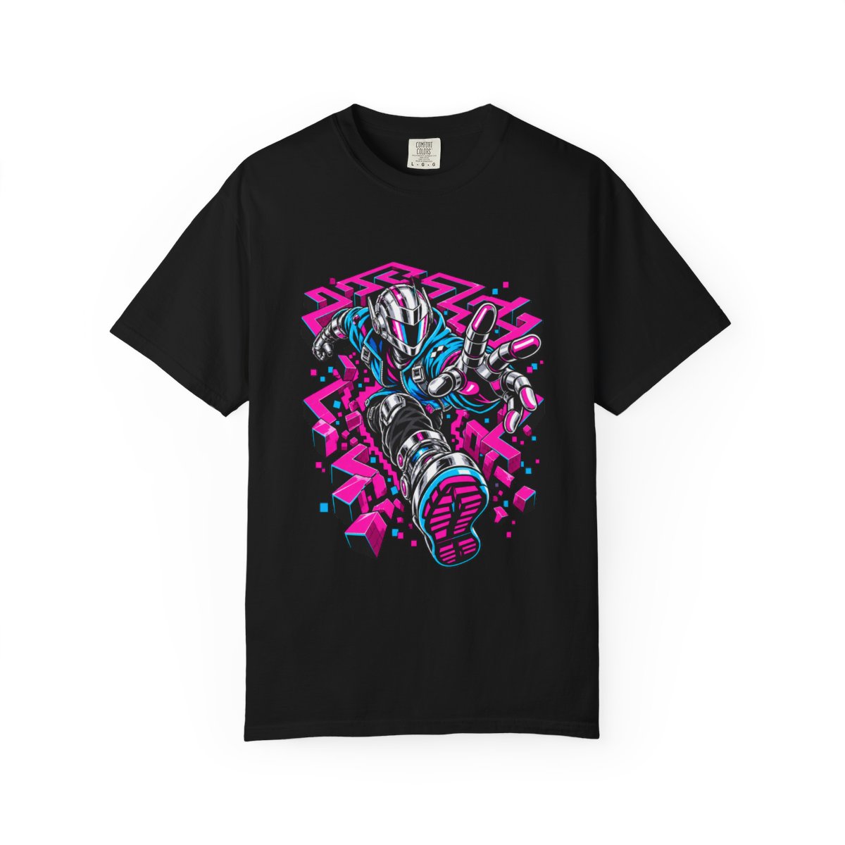 Maze Exit Tee large front print on a Black Comfort Colors 1717 tee