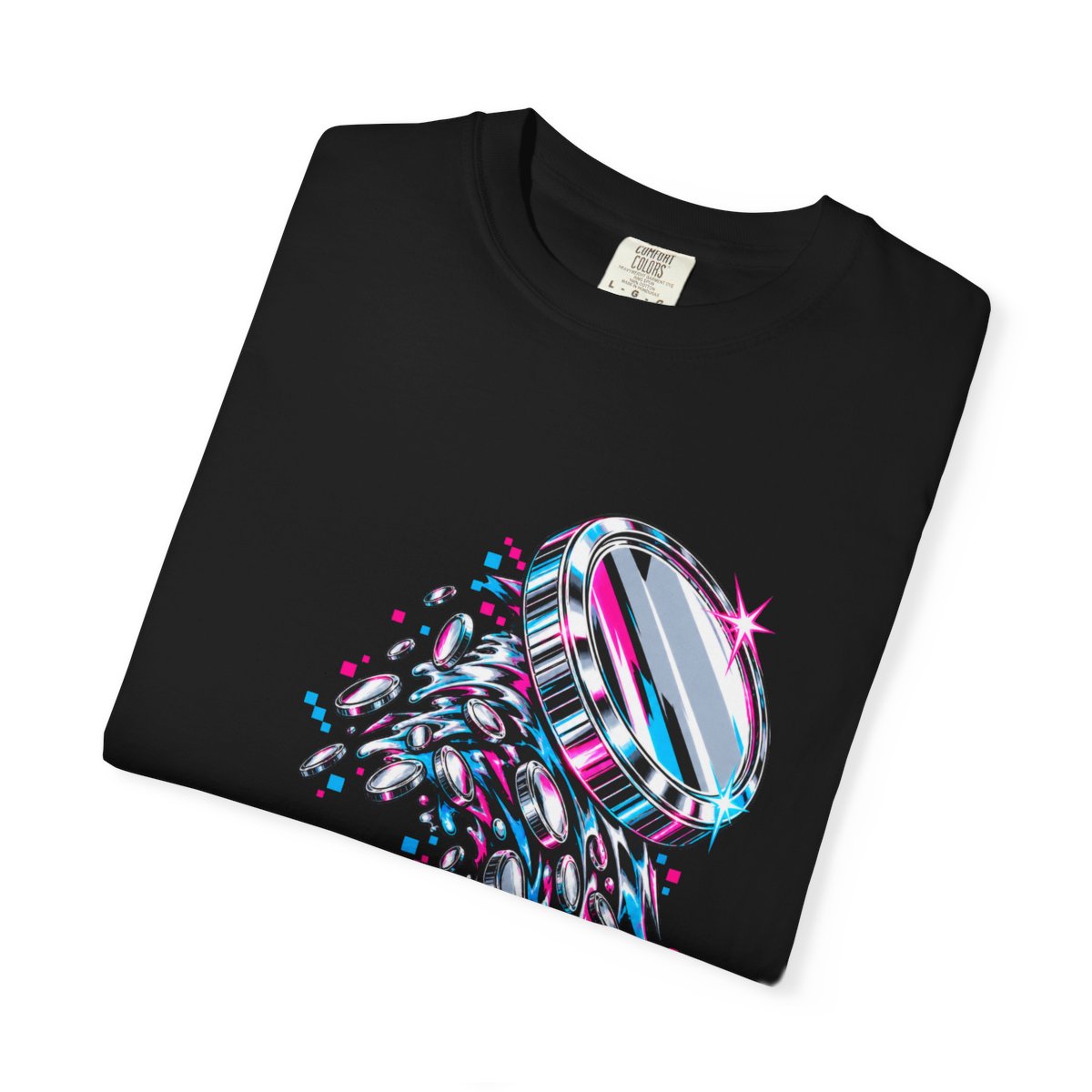 Token Wave Tee folded front print detail
