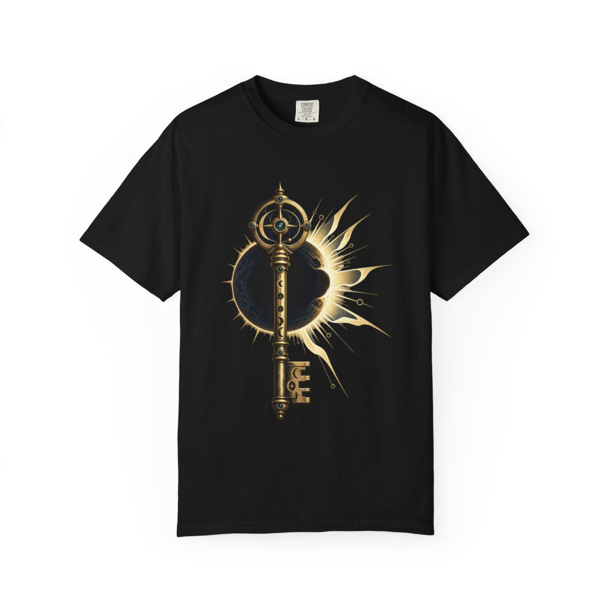 Eclipse Key Tee large front print on a Black Comfort Colors 1717 tee