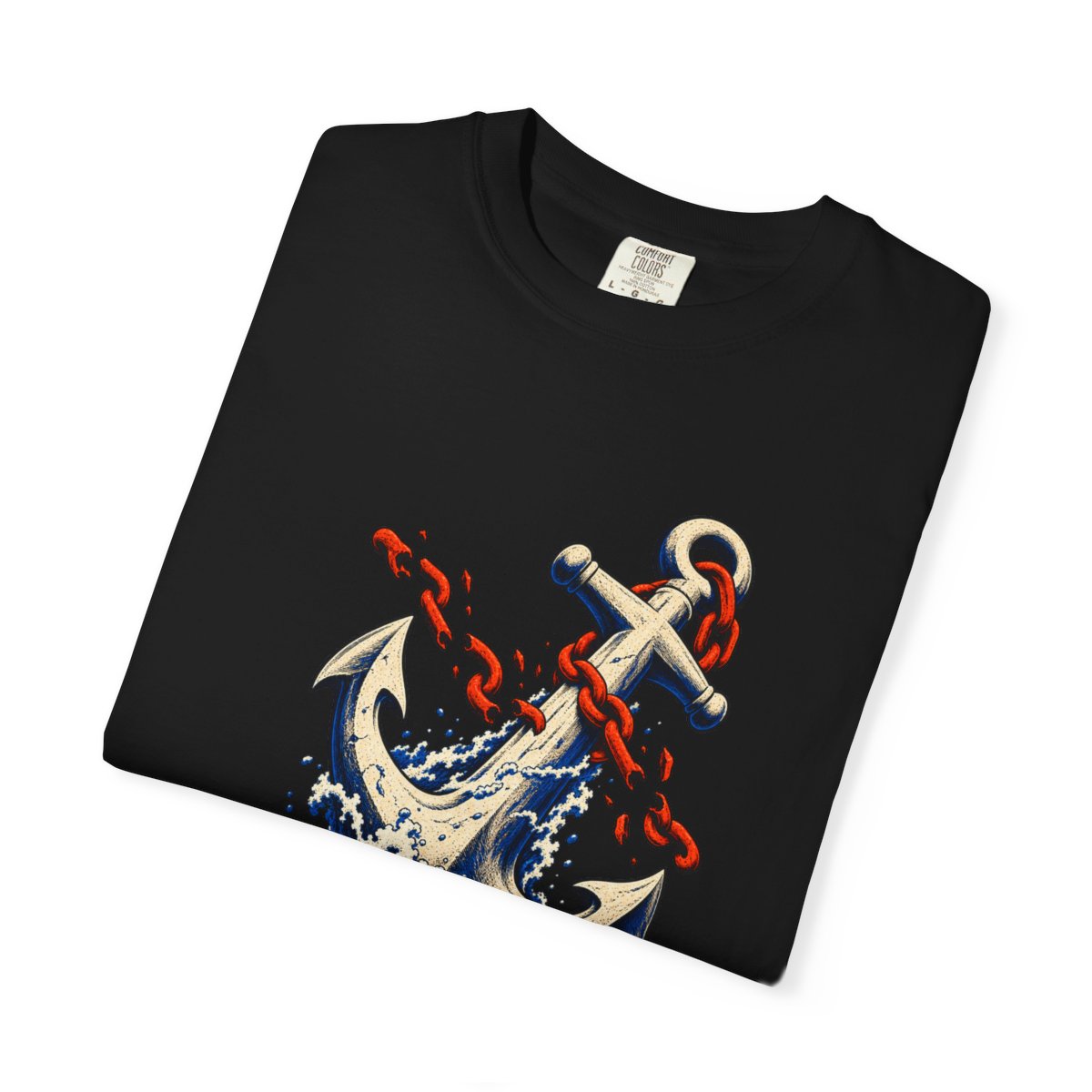 Anchor Rise Tee folded front print detail