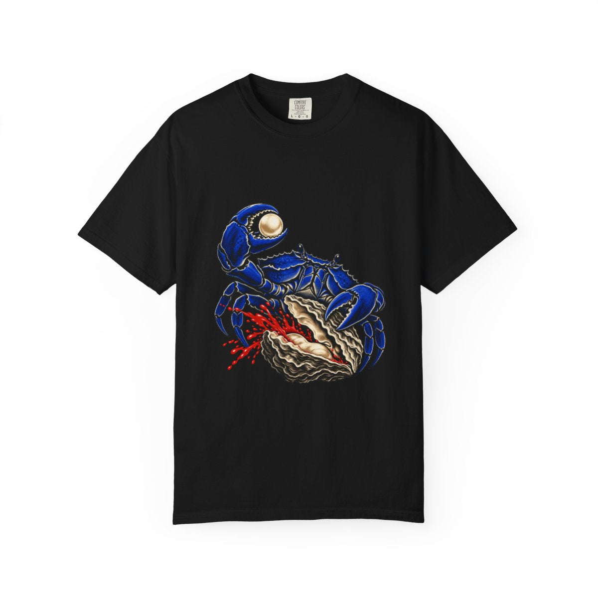 Pearl Heist Tee large front print on a Black Comfort Colors 1717 tee