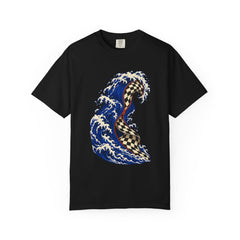 The Sea Unzips Tee large front print on a Black Comfort Colors 1717 tee