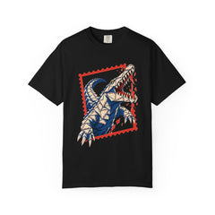 Paper Crocodile Tee large front print on a Black Comfort Colors 1717 tee