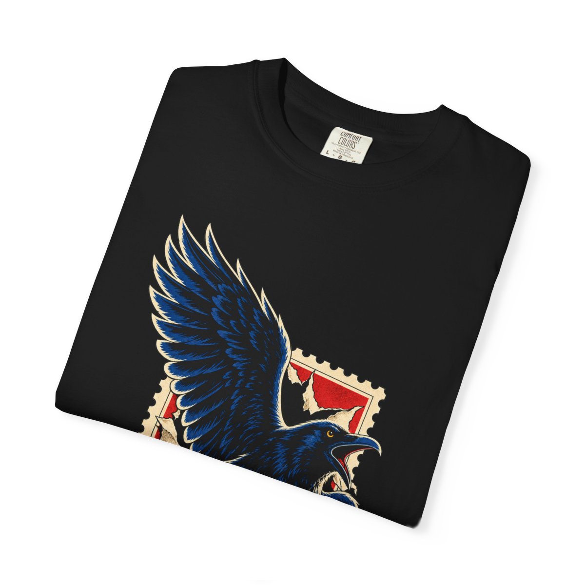 Raven Unsealed Tee folded front print detail