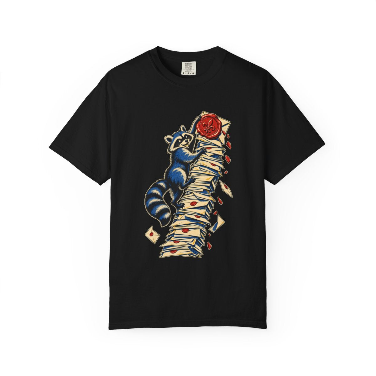 Seal Thief Tee large front print on a Black Comfort Colors 1717 tee