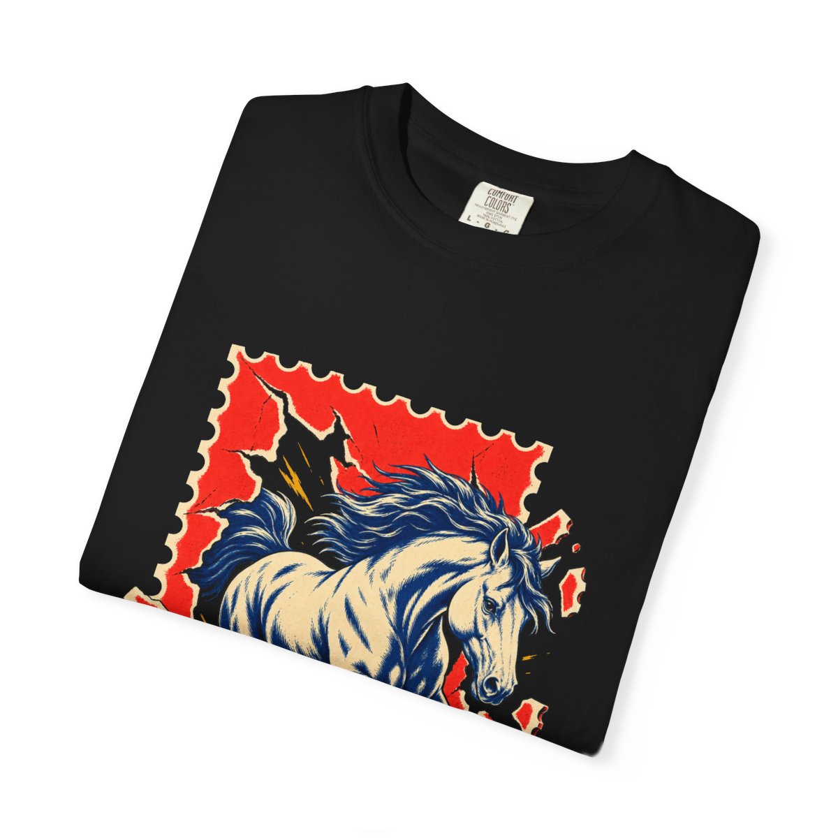 Stampede Tee folded front print detail