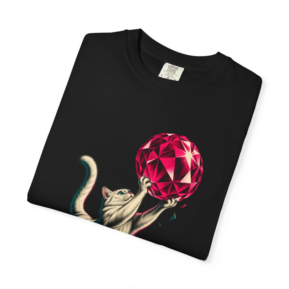 Crystal Catch Tee folded front print detail