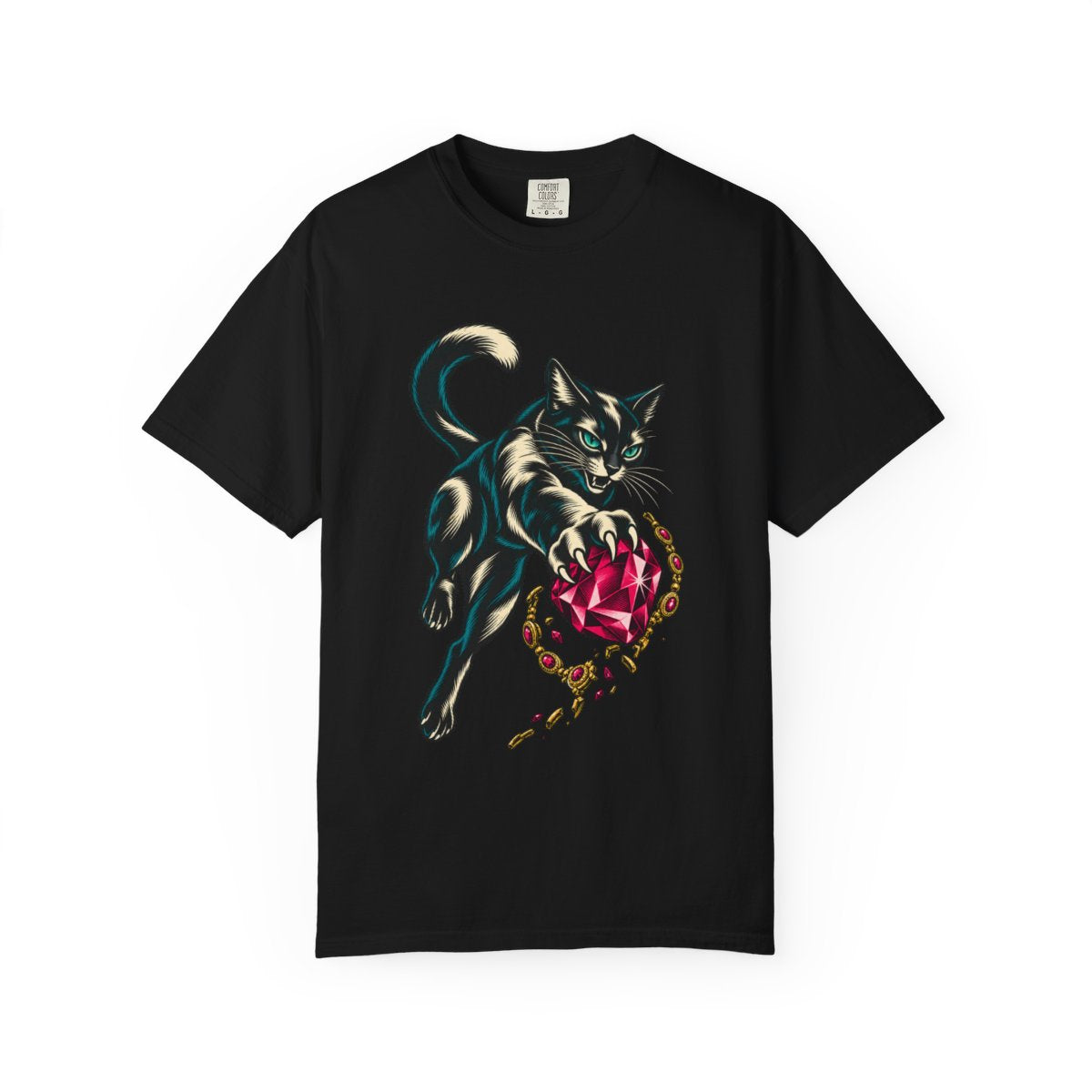 Gem Claw Tee large front print on a Black Comfort Colors 1717 tee